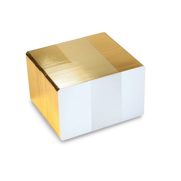 Bilde av Blank white cards with gold egde - CR80. 70102028GE (DE,SE,NO,FI,RO,PL)